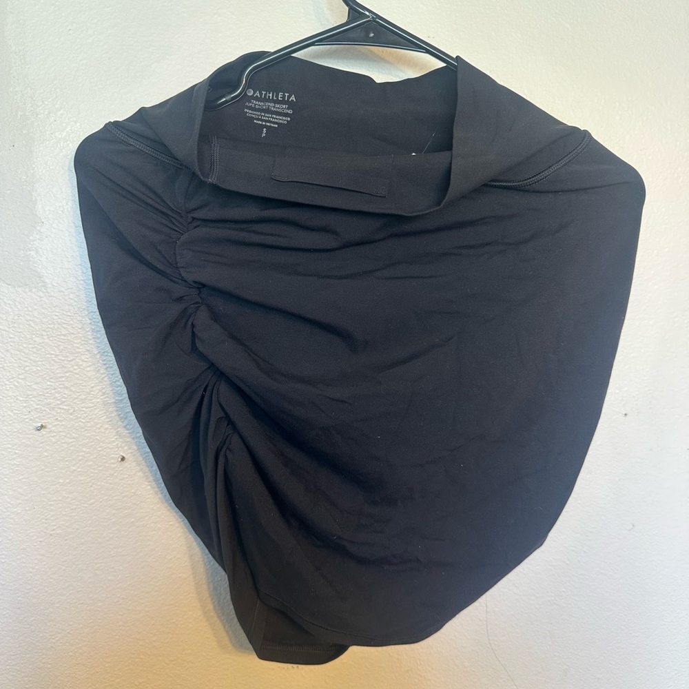 Athleta Black Side-Ruched Mini Skirt